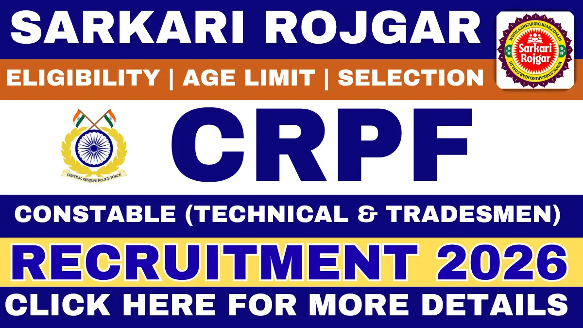 CRPF Constable Tradesmen Recruitment 2026