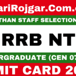 RRB NTPC UG Admit Card 2026