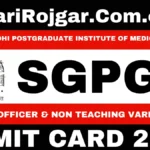 SGPGI Nursing Officer Admit Card 2026