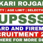 UPSSSC Guard and Fireman Recruitment 2026