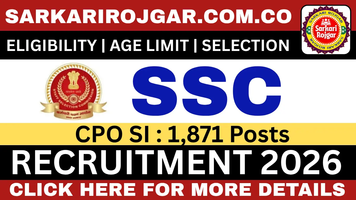 SSC CPO SI Recruitment 2026